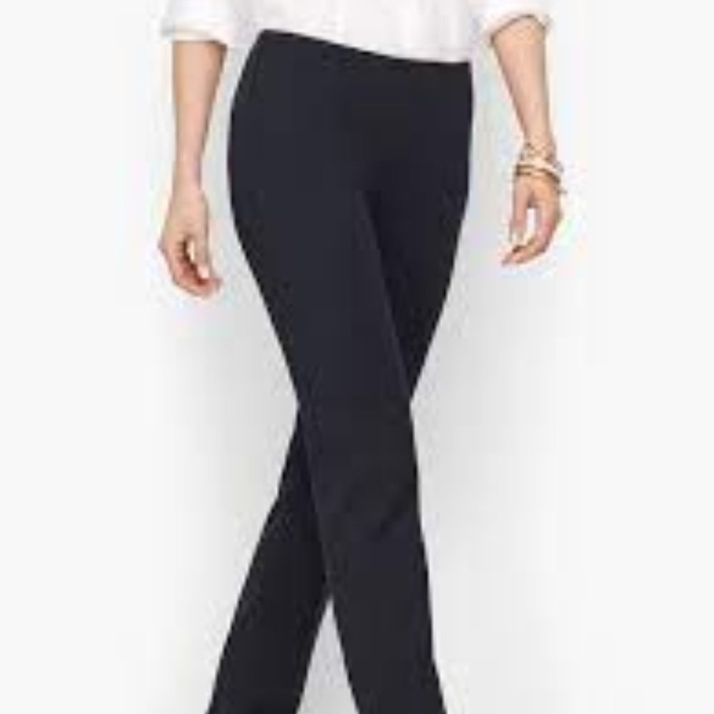 Talbots Black Classic Slim High Waisted No Pocket Pants Size 14 NWT